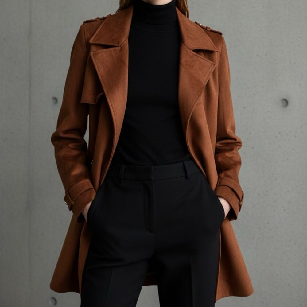 NWT Tahari Faux Suede Brown Jacket / Size Medium